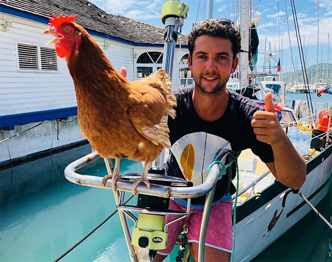 Adventurous Man Sails Around The World With His Pet Chicken