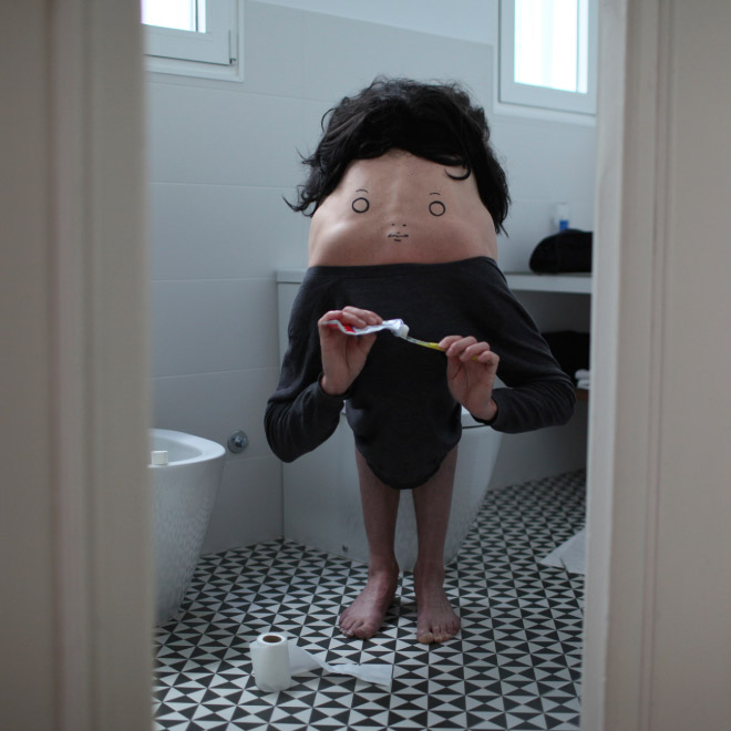 Artist Creates Creepy Creatures by Drawing Faces On People’s Backs