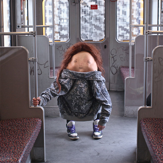 Artist Creates Creepy Creatures by Drawing Faces On People’s Backs
