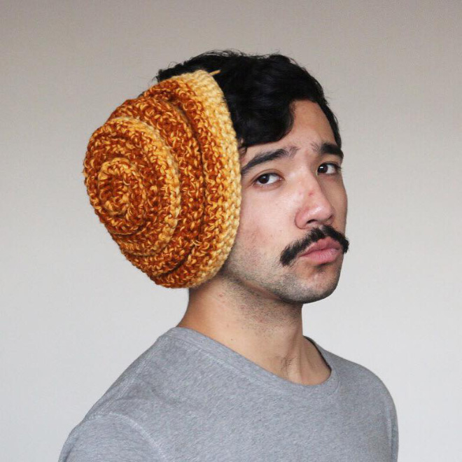 Artist Crochets Huge Food Hats And Wears Them Himself