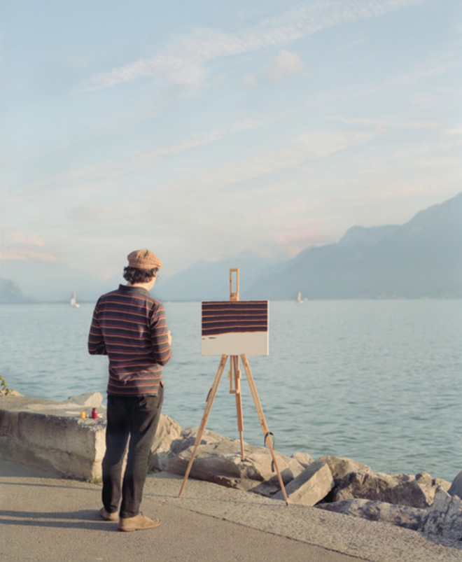Artist Travels To Scenic Locations Only To Paint The Pattern of His Own Shirt
