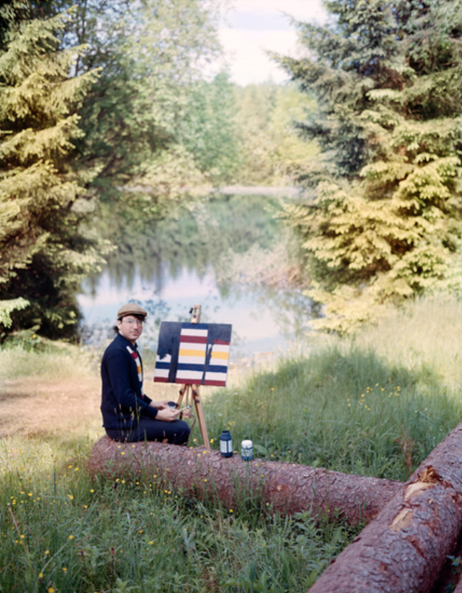 Artist Travels To Scenic Locations Only To Paint The Pattern of His Own Shirt