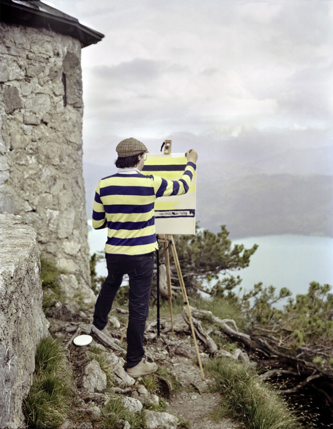 Artist Travels To Scenic Locations Only To Paint The Pattern of His Own Shirt