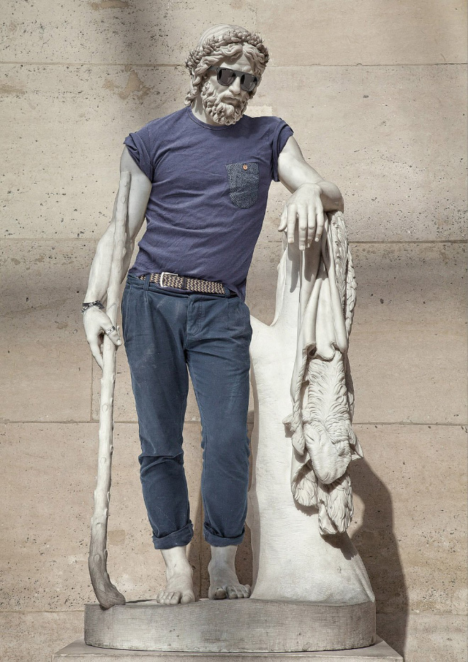 Classical Sculptures Dressed In Hipster Clothes
