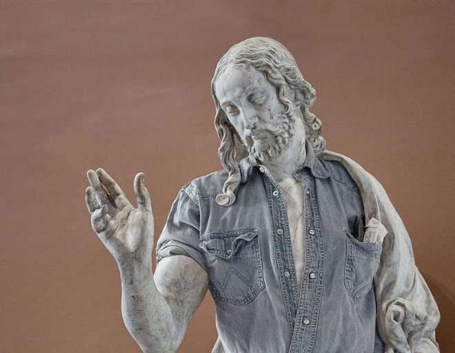 Classical Sculptures Dressed In Hipster Clothes