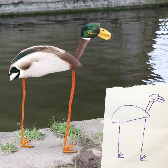Dad Spends Quarantine Recreating Son’s Drawings Into Hilarious Real-Life Counterparts