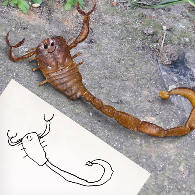 Dad Spends Quarantine Recreating Son’s Drawings Into Hilarious Real-Life Counterparts