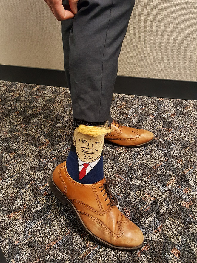 Donald Trump Socks With Realistic Hair