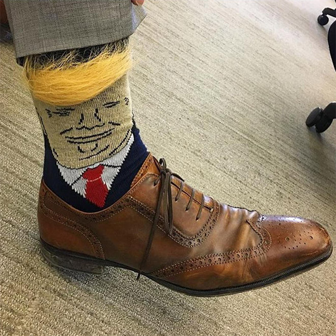 Donald Trump Socks With Realistic Hair