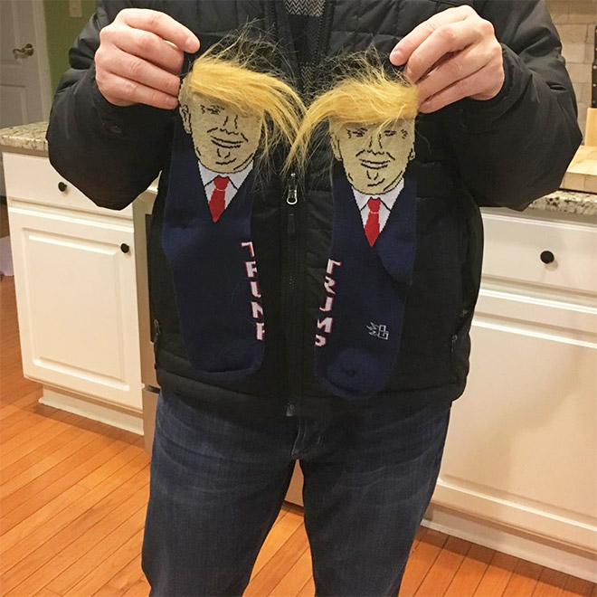 Donald Trump Socks With Realistic Hair