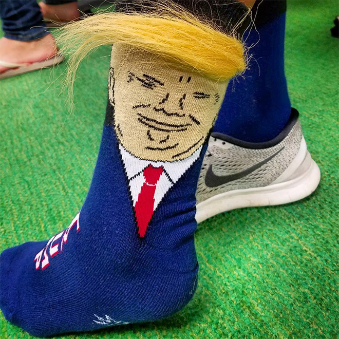 Donald Trump Socks With Realistic Hair