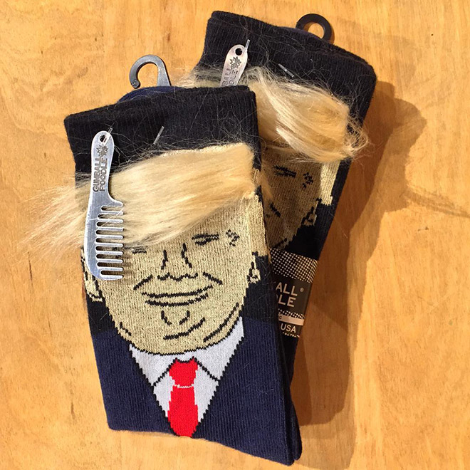 Donald Trump Socks With Realistic Hair