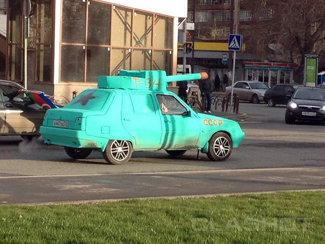For Some Strange Reason Russians Love To Turn Their Cars Into Tanks