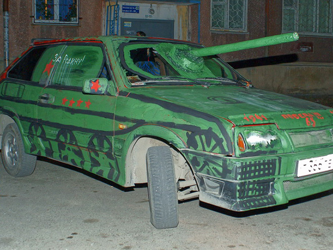 For Some Strange Reason Russians Love To Turn Their Cars Into Tanks