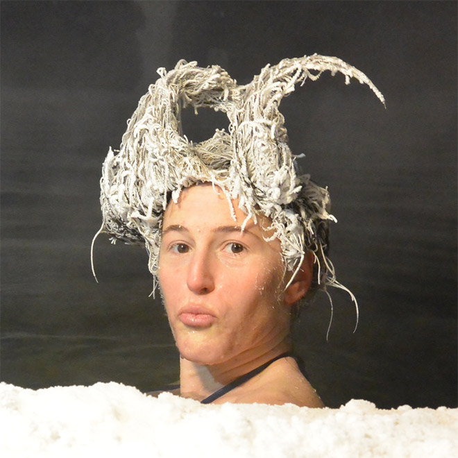 Funny Photos From The Hair Freezing Contest of Takhini Hot Springs