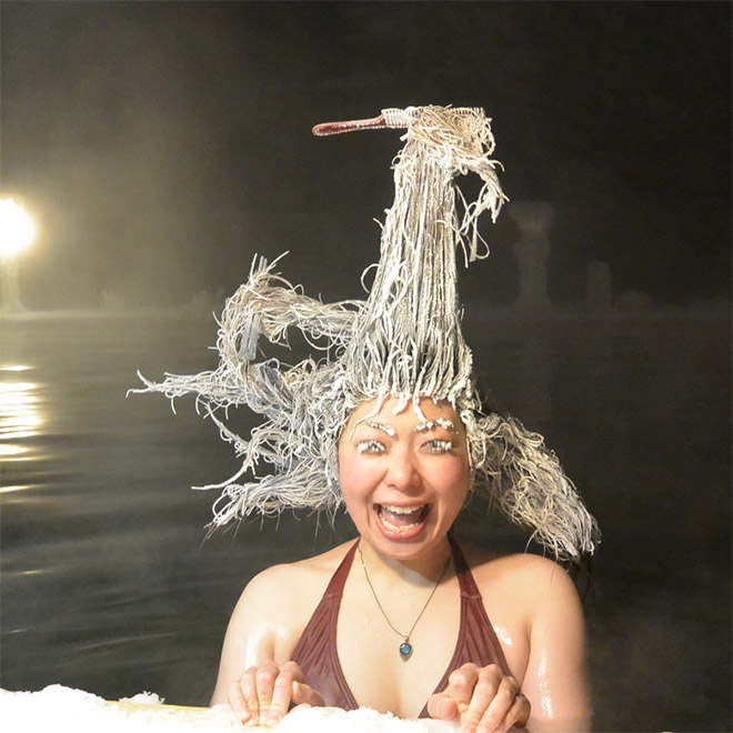 Funny Photos From The Hair Freezing Contest of Takhini Hot Springs
