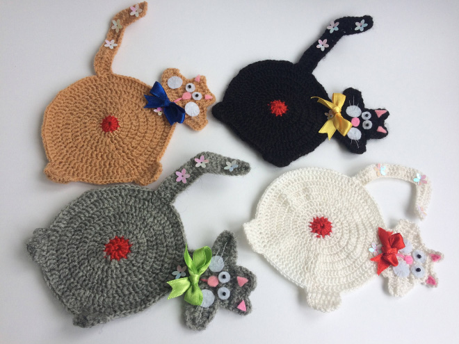 Latest Etsy Trend: Crocheted Cat Butt Coasters