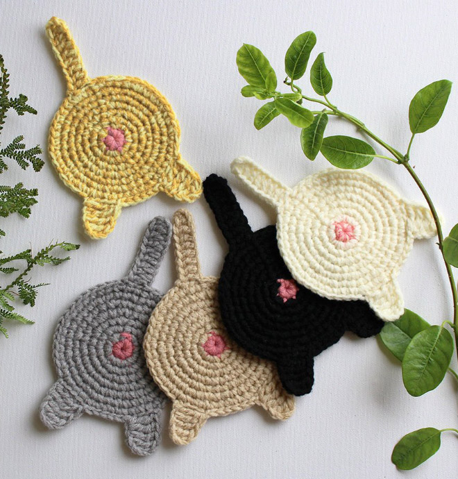 Latest Etsy Trend: Crocheted Cat Butt Coasters