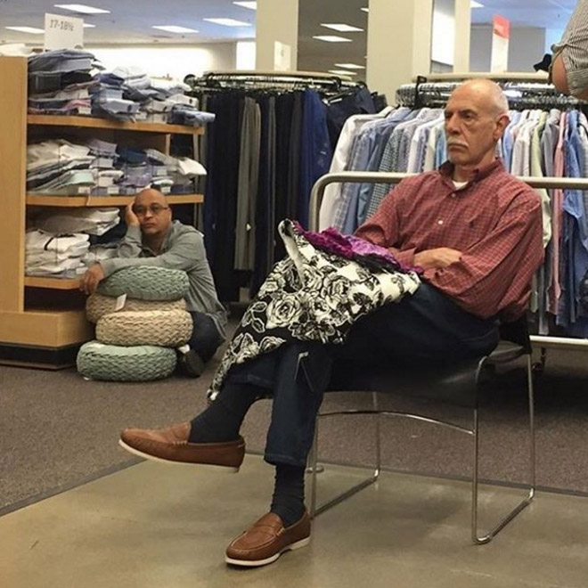 Miserable Husbands Trapped In The Shopping Hell