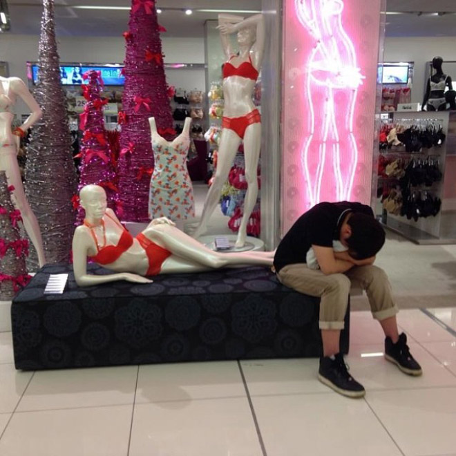Miserable Husbands Trapped In The Shopping Hell