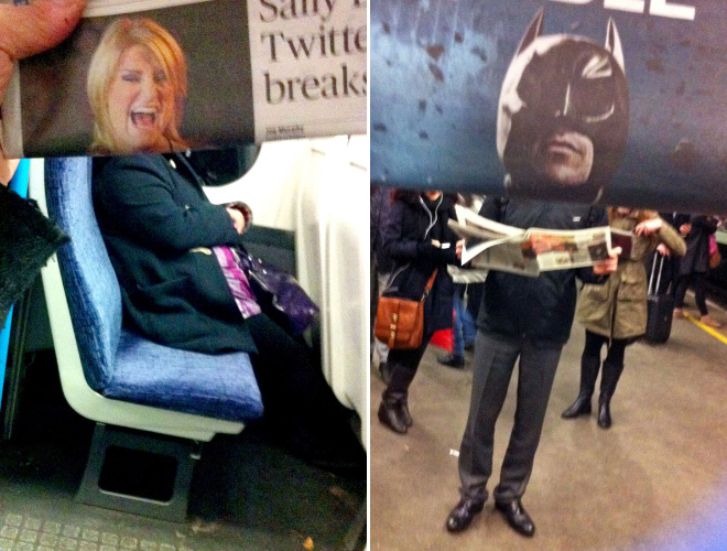 Newspaper Photobombs
