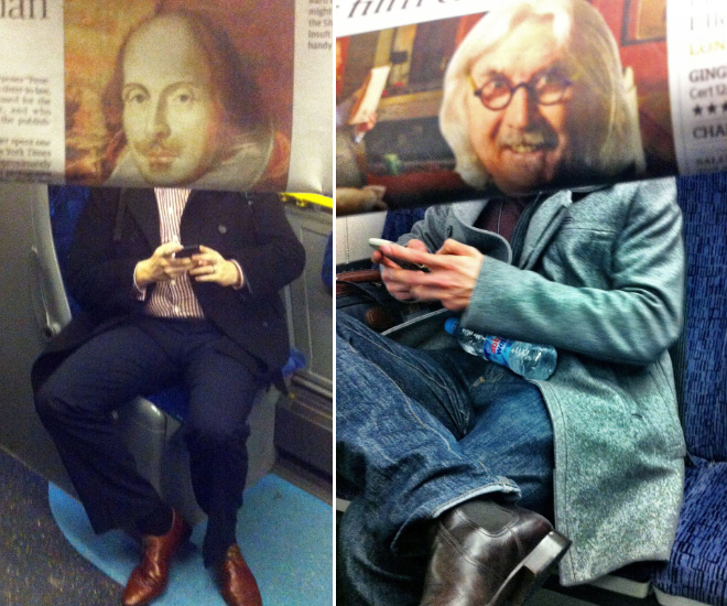 Newspaper Photobombs