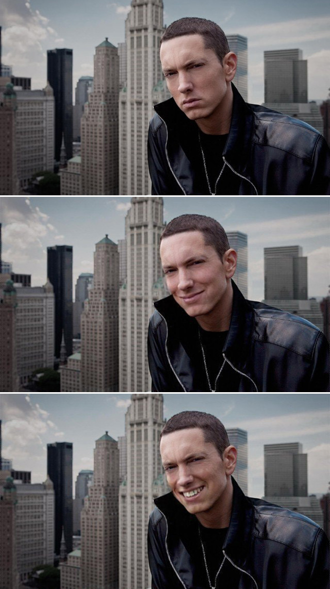 Photoshop Artist Makes Eminem Smile, The Results Are Terrifying