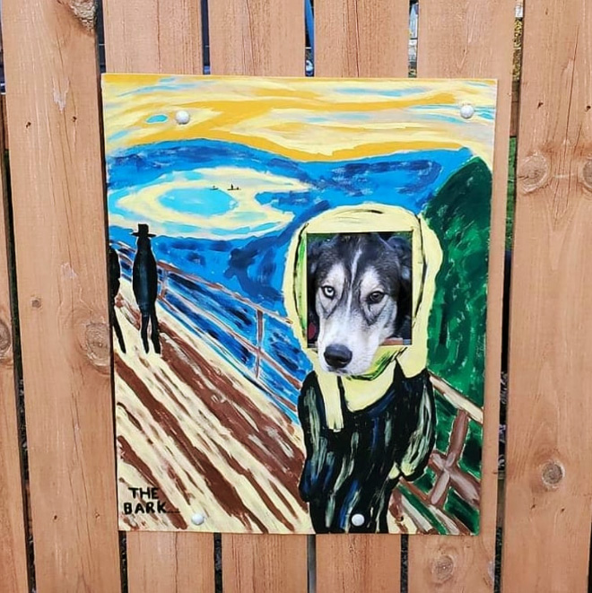 These Guys Make Neighborhood Laugh With Creative Fence Windows For Dogs