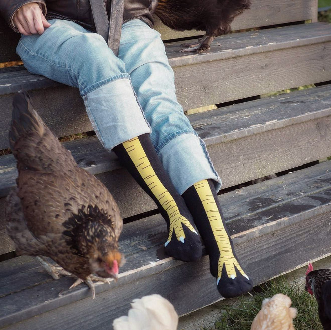 These Socks Make It Look Like You Have Actual Chicken Legs