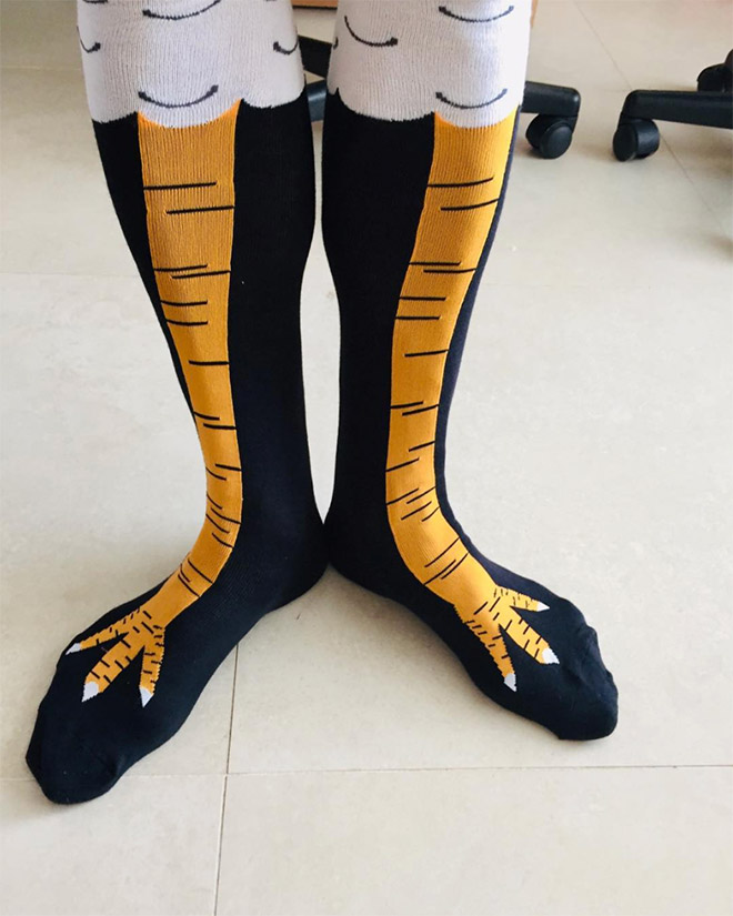 These Socks Make It Look Like You Have Actual Chicken Legs