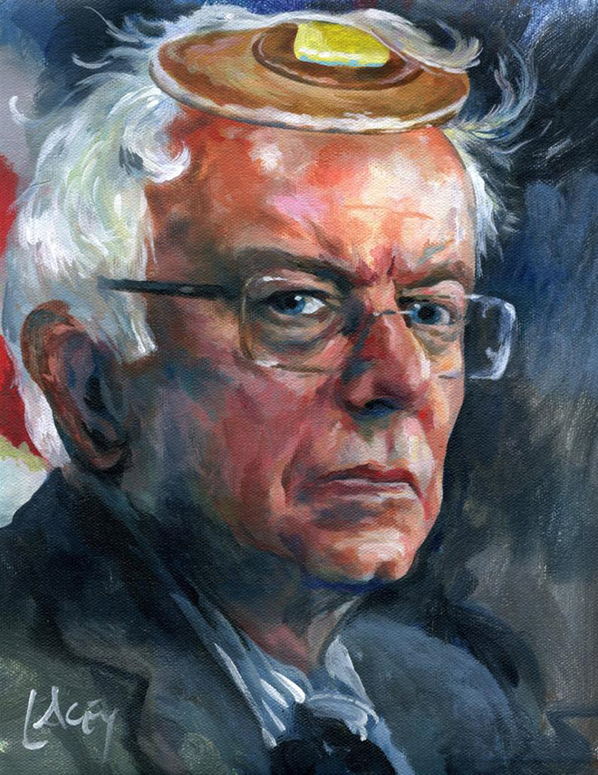 This Artist Makes a Living by Painting Celebrities With Pancakes On Their Heads