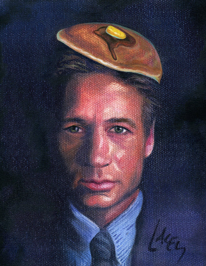 This Artist Makes a Living by Painting Celebrities With Pancakes On Their Heads