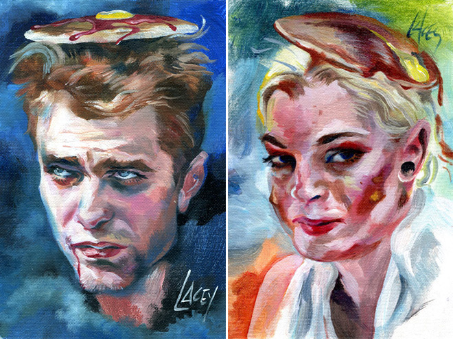 This Artist Makes a Living by Painting Celebrities With Pancakes On Their Heads
