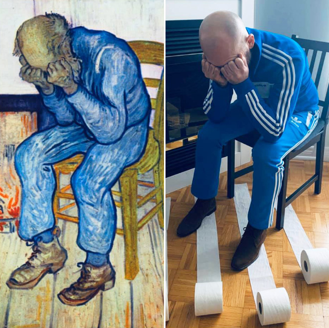 This Russian Facebook Group Is Recreating Famous Paintings While Isolating, And They’re Brilliant