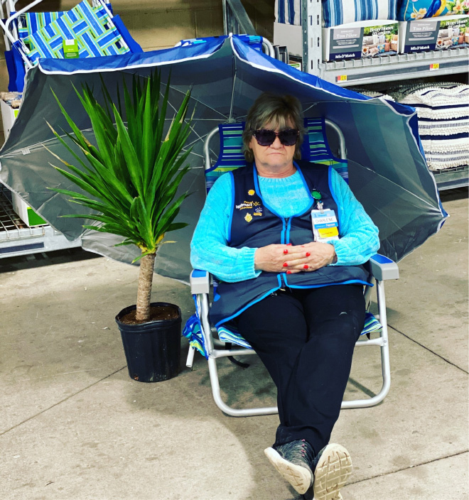 Walmart Keeps Posting Pictures of This Employee Posing With Stuff, She Goes Viral