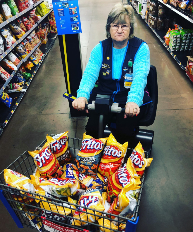 Walmart Keeps Posting Pictures of This Employee Posing With Stuff, She Goes Viral