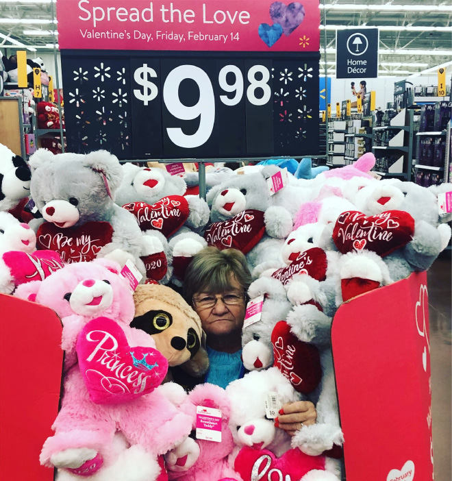 Walmart Keeps Posting Pictures of This Employee Posing With Stuff, She Goes Viral
